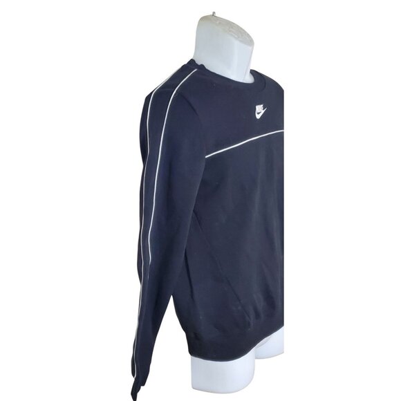 Nike Unisex Black Crewneck Sweatshirt With White Stripe Detail & Logo - Picture 5 of 7